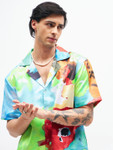 Mascln Sassafras Men Relaxed Opaque Printed Party Shirt