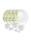 Cello Dazzle Series White 22 Pieces Floral Printed Opalware Microwave Safe Dinner Set