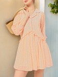 Dressberry Sunset Romance Ruffled Dobby Detail Shirt Mini Dress