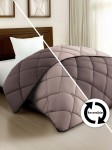 Story@Home Browm & Beige Solid Reversible 240 GSM Heavy Winter Single Bed Comforter