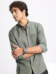 Aeropostale Pure Cotton Self Design Checked Casual Shirt