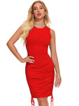 Corsica Ruched Tie-Up Detailed Bodycon Dress