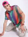 Kook N Keech Sunset Blend Ombre Print Casual Shirt