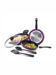 Bergner Purple Induction Base Aluminium Cookware Set of