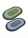 Cortina Green & Blue 2 Pieces Printed Silicon 300 GSM Bath Rugs