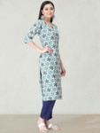 Moda Rapido Floral Printed Round Neck Straight Kurta