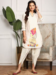 Ishin Women Printed Pure Cotton Kurta with Dhoti Pants