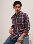 The Bear House Slim Fit Tartan Checks Checked Pure Cotton Casual Shirt