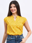 Berrylush Floral Print Keyhole Neck Top