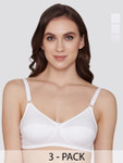 K Lingerie Pack of 3 Manvi Wirefree Cotton Everyday Bra