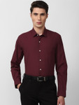 Peter England Men Maroon Formal Shirt