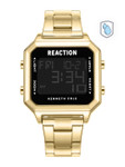 Reaction Kenneth Cole Unisex Black Dial & Gold Toned Straps Digital Watch KRWGJ9007807