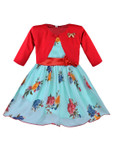 Wish Karo Sea Green Floral Georgette Dress