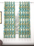 Story@Home Nature Blue & Green 2 Pieces Ethnic Motifs Printed Window Curtains