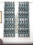 Story@Home Nature White & Grey 2 Pieces Ethnic Motifs Printed Window Curtains