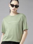 Roadster The Lifestyle Co. Printed Detail Pure Cotton Oversized T-shirt