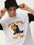 Kook N Keech Daffy Duck Printed Drop-Shoulder Sleeves Pure Cotton d Oversize T-shirt