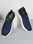 Hrx By Hrithik Roshan Men Navy Blue Striped Contrast Sole Slip On Sneakers