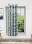 Bedspun Cosmo Grey & White Floral Sheer Window Curtain