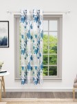 Bedspun Cosmo White & Blue Floral Sheer Window Curtain