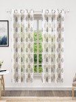 Bedspun Cosmo White & Black 2 Pieces Floral Sheer Window Curtains