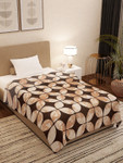 Story@Home Brown & Beige Geometric AC Room 300 GSM Single Bed Blanket