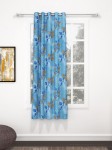 Bedspun Raga Blue & Brown Floral Window Curtain