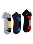 Hrx By Hrithik Roshan Unisex Black & Grey Pack Of 3 Patterned Ankle Length Socks