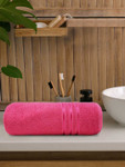 Mytrident Pink Self-Designed 400 GSM Pure Cotton Bath Towel