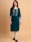 Here&Now Geometric Yoke Design Flared Sleeves Kurta