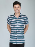 Fubar Slim Fit Horizontal Stripes Opaque Casual Shirt