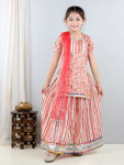 Cutiekins Girls Printed Ready to Wear Lehenga & Blouse With Dupatta