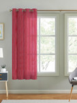Cortina Maroon Self Design Sheer Window Curtain