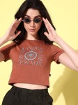 Roadster The Lifestyle Co. Typography Printed Crop T-shirt