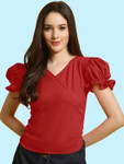 Baesd V-Neck Puff Sleeve Top