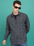 Highlander Tartan Checked Spread Collar Flannel Shirt