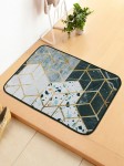 Story@Home Grey & Green Abstract Printed Anti-Slip Doormat