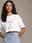 Roadster The Life Co. Typography Printed Drop-Shoulder Sleeves Pure Cotton T-shirt