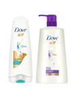Dove Daily Shine Nourishing Shampoo 650ml & Dryness Care Detangling Hair Conditioner 175ml