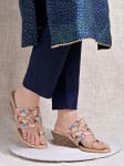 Shoetopia Embellished One Toe Wedges