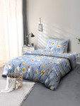Cortina Blue & White Floral 110 TC Single Bedsheet With 1 Pillow Cover