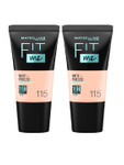 Maybelline New York 2Pcs Fit Me Matte+Poreless Foundation 18ml each – Ivory 115