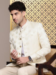 House Of Pataudi Self Design Embroidered Jashn Bandhgala Blazer