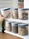 Nayasa Set of 6 Fusion Grey Solid Plastic Airtight Kitchen Storage Container Set 1000ml