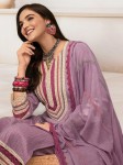 Ishin Embroidered Straight Mirror Work Pure Cotton Kurta with Trousers & Dupatta