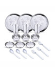 Limetro Steel Steel 18 Pieces Printed Stainless Steel Dinner Set