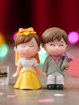 Ecraftindia Yellow & Grey Cute Couple Showpiece
