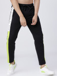 Locomotive Men Black & White Solid Slim-Fit Track Pants