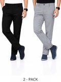 Pack of 2 Cotton Formal Trousers – Black & Grey 1
