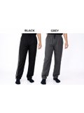Black & Grey Striped Training Track Pants 1